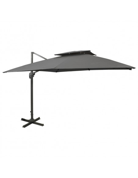 Ombrellone a Sbalzo con Doppia Copertura 300x300 cm Antracite