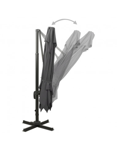 Ombrellone a Sbalzo con Doppia Copertura 300x300 cm Antracite