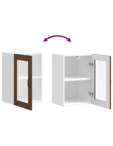 Pensile da Cucina con Porta in Vetro Porto Rovere Marrone