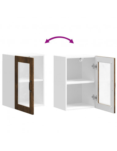 Pensile da Cucina con Porta in Vetro Porto Rovere Fumo