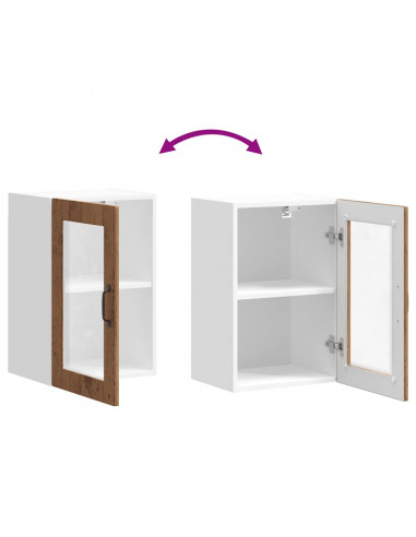 Pensile da Cucina con Porta in Vetro Porto Legno Vecchio