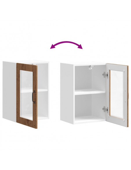 Pensile da Cucina con Porta in Vetro Porto Legno Vecchio