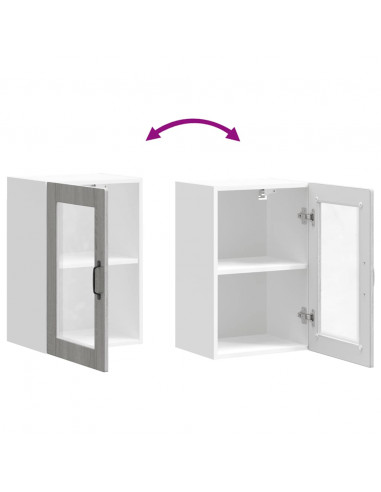 Pensile da Cucina con Porta in Vetro Porto Grigio Sonoma