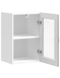 Pensile da Cucina con Porta in Vetro Porto Grigio Cemento