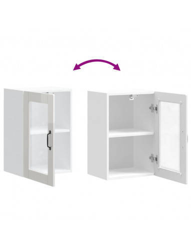 Pensile da Cucina con Porta in Vetro Porto Bianco Lucido