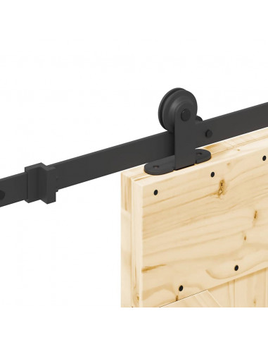 Porta Scorrevole con Set Hardware 70x210 cm Legno Massello Pino
