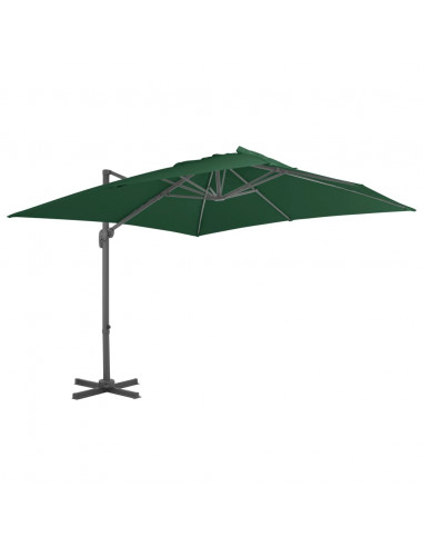 Ombrellone a Sbalzo con Palo in Alluminio 400x300 cm Verde