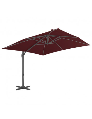 Ombrellone a Sbalzo con Palo Alluminio Bordò 400x300 cm