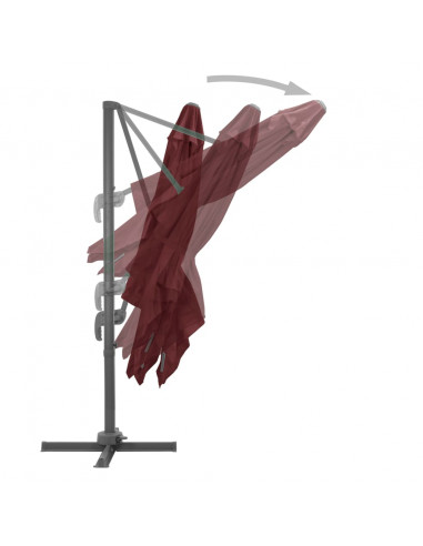 Ombrellone a Sbalzo con Palo Alluminio Bordò 400x300 cm