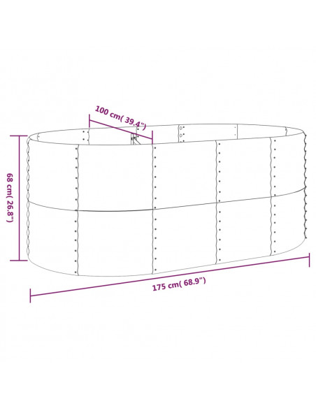 Letto Giardino Acciaio Verniciato Polvere 175x100x68cm Argento