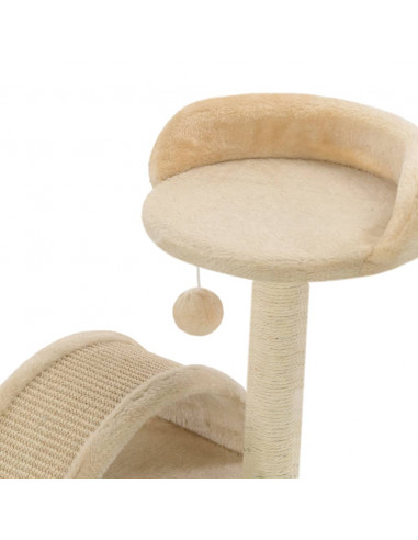 Albero per Gatti con Tiragraffi in Sisal 40cm Beige e Marrone