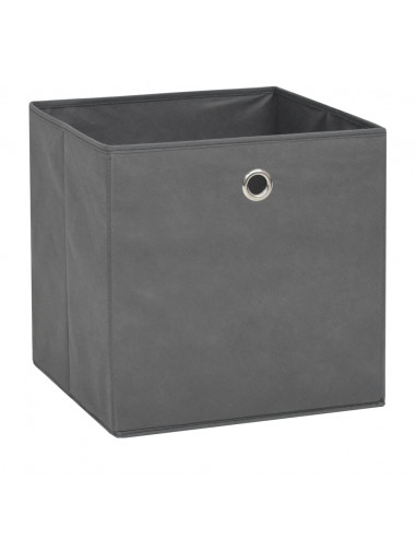Contenitori 10 pz in Tessuto non Tessuto 32x32x32 cm Grigio