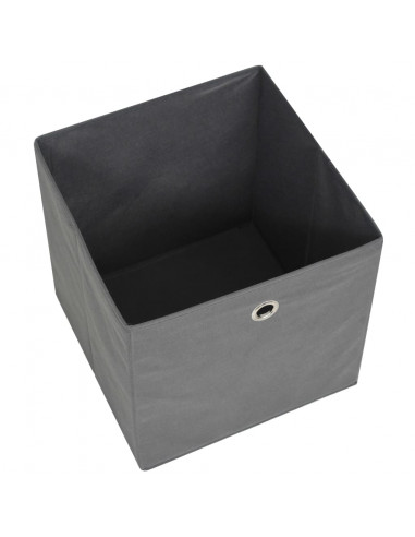 Contenitori 10 pz in Tessuto non Tessuto 32x32x32 cm Grigio