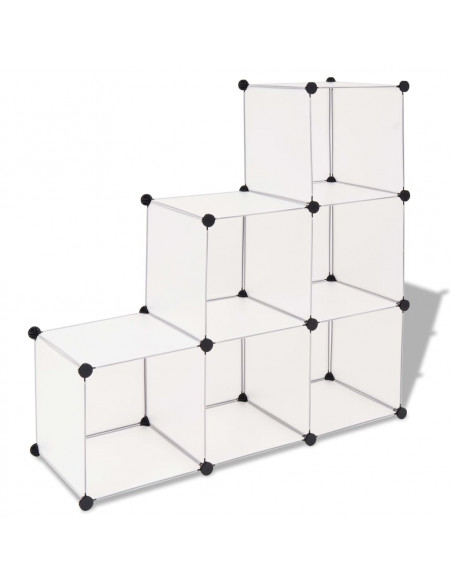 Armadio Salvaspazio a Cubo con 6 Scomparti Bianco