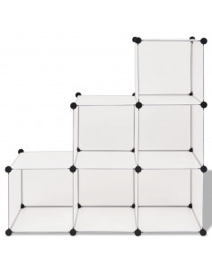 Armadio Salvaspazio a Cubo con 6 Scomparti Bianco 2
