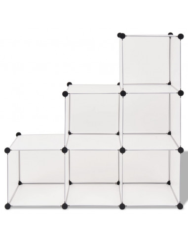 Armadio Salvaspazio a Cubo con 6 Scomparti Bianco