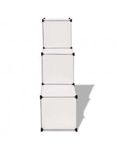 Armadio Salvaspazio a Cubo con 6 Scomparti Bianco