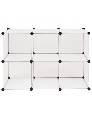 Armadio Salvaspazio a Cubo con 6 Scomparti Bianco