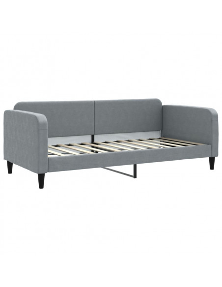 Letto da Giorno Grigio Chiaro 90x200 cm in Tessuto