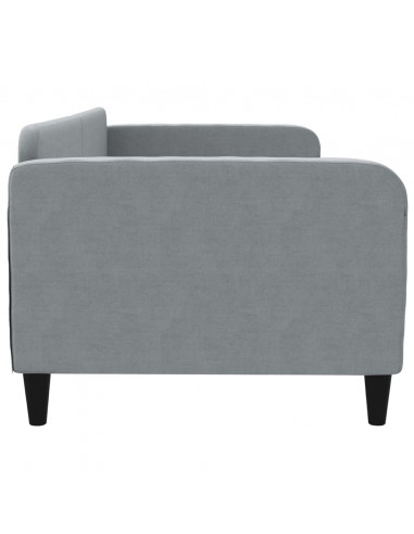 Letto da Giorno Grigio Chiaro 90x200 cm in Tessuto
