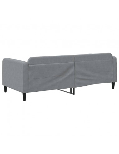 Letto da Giorno Grigio Chiaro 90x200 cm in Tessuto