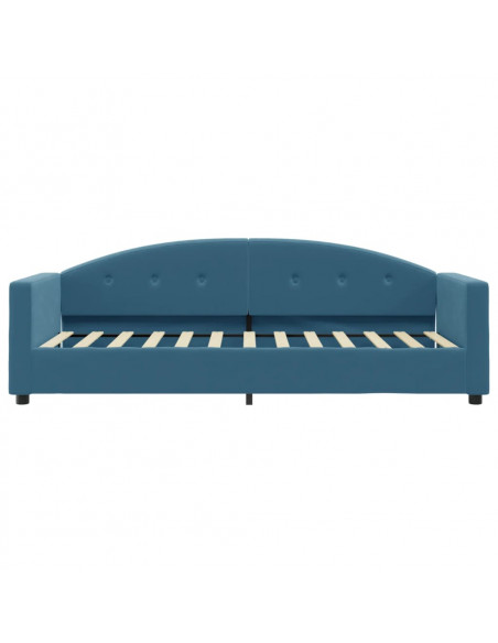Divano Letto con Materasso Blu 80x200 cm in Velluto