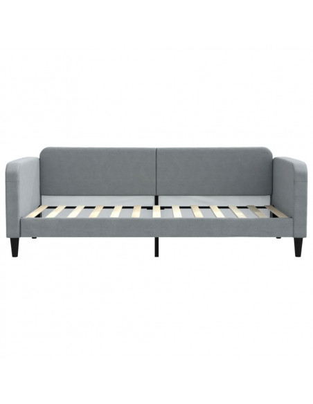 Divano Letto Estraibile Cassetti Grigio Chiaro 90x200cm Tessuto