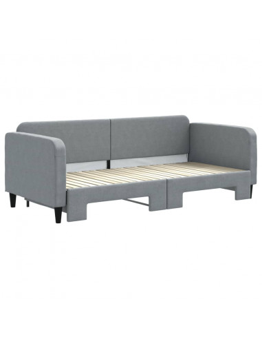 Divano Letto con Letto Estraibile Grigio Chiaro 90x200 Tessuto
