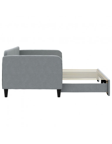 Divano Letto con Letto Estraibile Grigio Chiaro 90x200 Tessuto