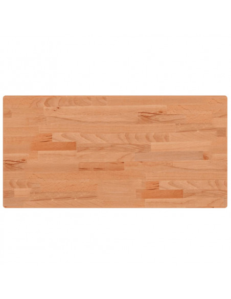 Piano Tavolo 80x40x2,5cm Rettangolare Legno Massello di Faggio