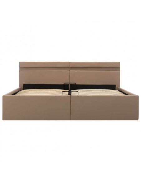 Giroletto Idraulico con LED Cappuccino Similpelle 180x200cm