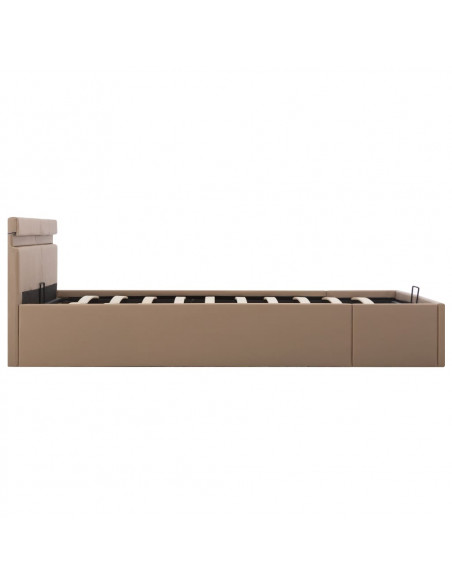 Giroletto Idraulico con LED Cappuccino Similpelle 180x200cm