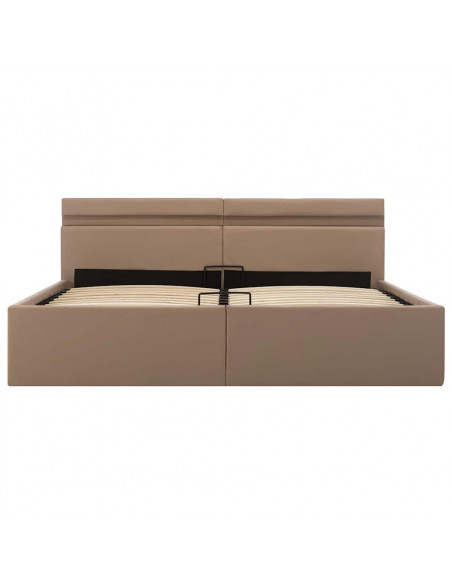 Giroletto Idraulico con LED Cappuccino Similpelle 160x200cm