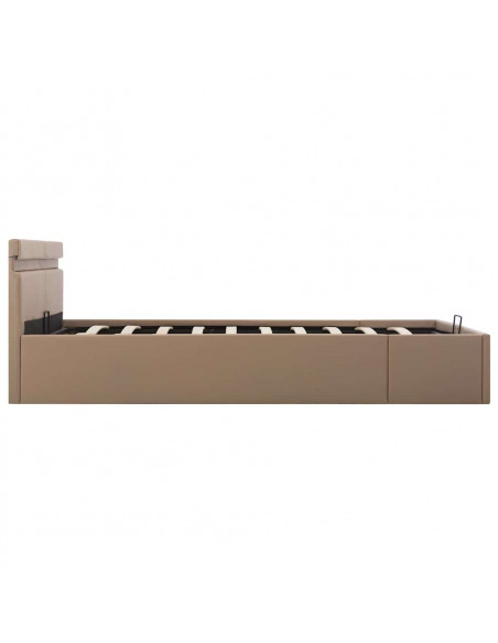 Giroletto Idraulico con LED Cappuccino Similpelle 160x200cm