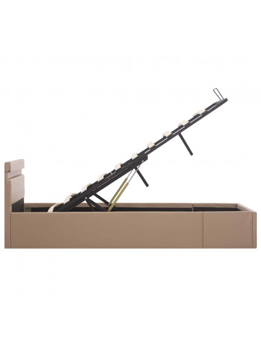 Giroletto Idraulico con LED Cappuccino Similpelle 160x200cm