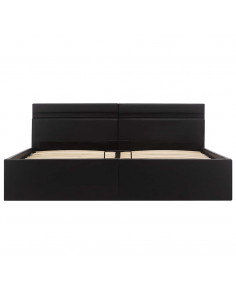 Giroletto Contenitore Idraulico LED Nero Similpelle 180x200cm