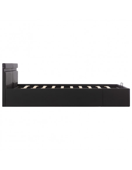 Giroletto Contenitore Idraulico LED Nero Similpelle 180x200cm