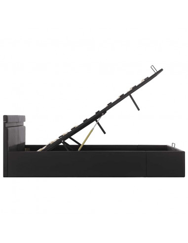 Giroletto Contenitore Idraulico LED Nero Similpelle 180x200cm