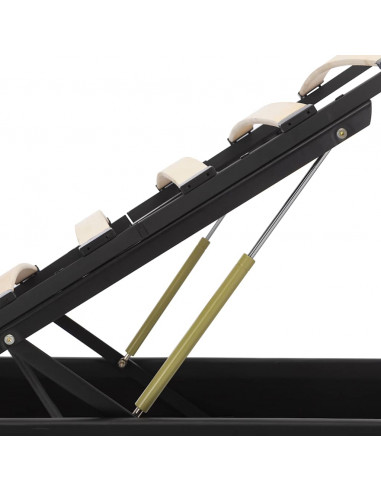 Giroletto Contenitore Idraulico LED Nero Similpelle 180x200cm