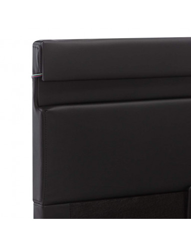 Giroletto Contenitore Idraulico LED Nero Similpelle 180x200cm