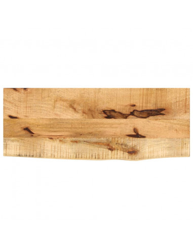 Piano Tavolo 80x30x2,5 cm Bordi Vivi Legno di Mango Grezzo