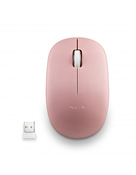 NGS MOUSE WIRELESS 2.4 GHZ,CON ROTELLA, SILENZIOSO, USB NANO, ROSA