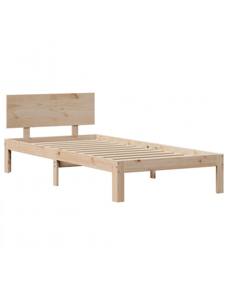 Giroletto con Testiera 100x200 cm Legno Massello di Pino