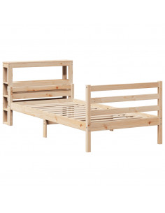 Giroletto con Testiera 100x200 cm Legno Massello di Pino 2