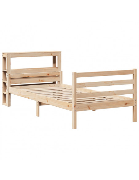 Giroletto con Testiera 100x200 cm Legno Massello di Pino
