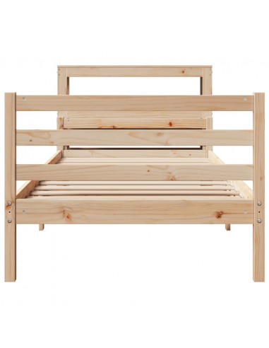 Giroletto con Testiera 100x200 cm Legno Massello di Pino