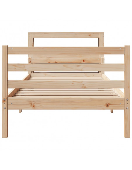 Giroletto con Testiera 100x200 cm Legno Massello di Pino