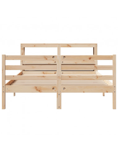 Giroletto con Testiera 140x190 cm in Legno Massello di Pino