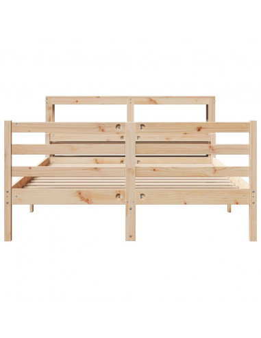 Giroletto con Testiera 140x200 cm in Legno Massello di Pino