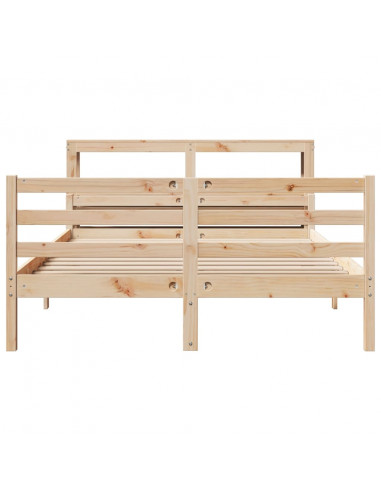 Giroletto con Testiera 150x200 cm in Legno Massello di Pino